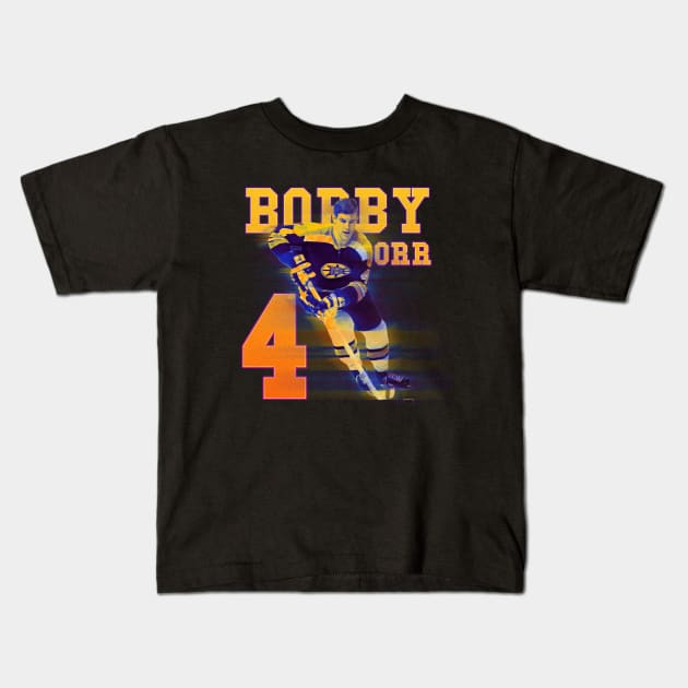 Bobby Orr 90s NHL Kids T-Shirt by Badlabs